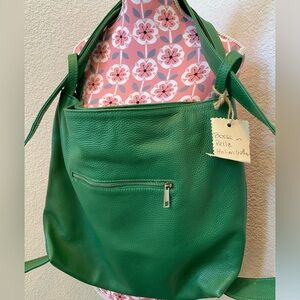Green Leather Women’s Backpack Bag